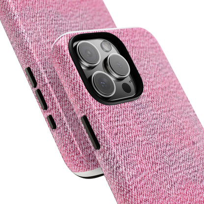 Pink Textured Tough Magnetic Phone Case — Durable Magnetic Snap-On iPhone Cover