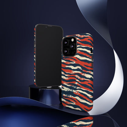 Patriotic Red White Blue Zebra Phone Case,Africa Pattern