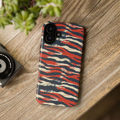 Patriotic Red White Blue Zebra Phone Case,Africa Pattern