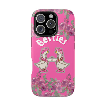 Colorful Floral Besties Phone Case, Tough Mobile Cover for Best Friends, Cute Gift for Friendship Day, Unique Cell Phone Protection