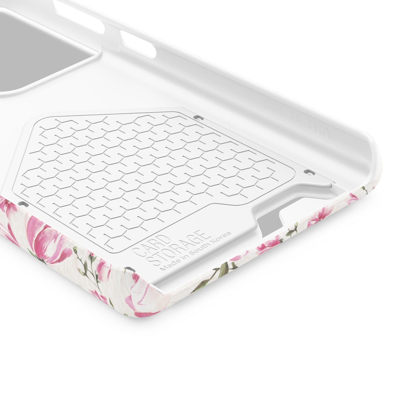 Chic Floral Phone Case with Card Holder for Princesses, Cute Floral Design, Gift for Her
