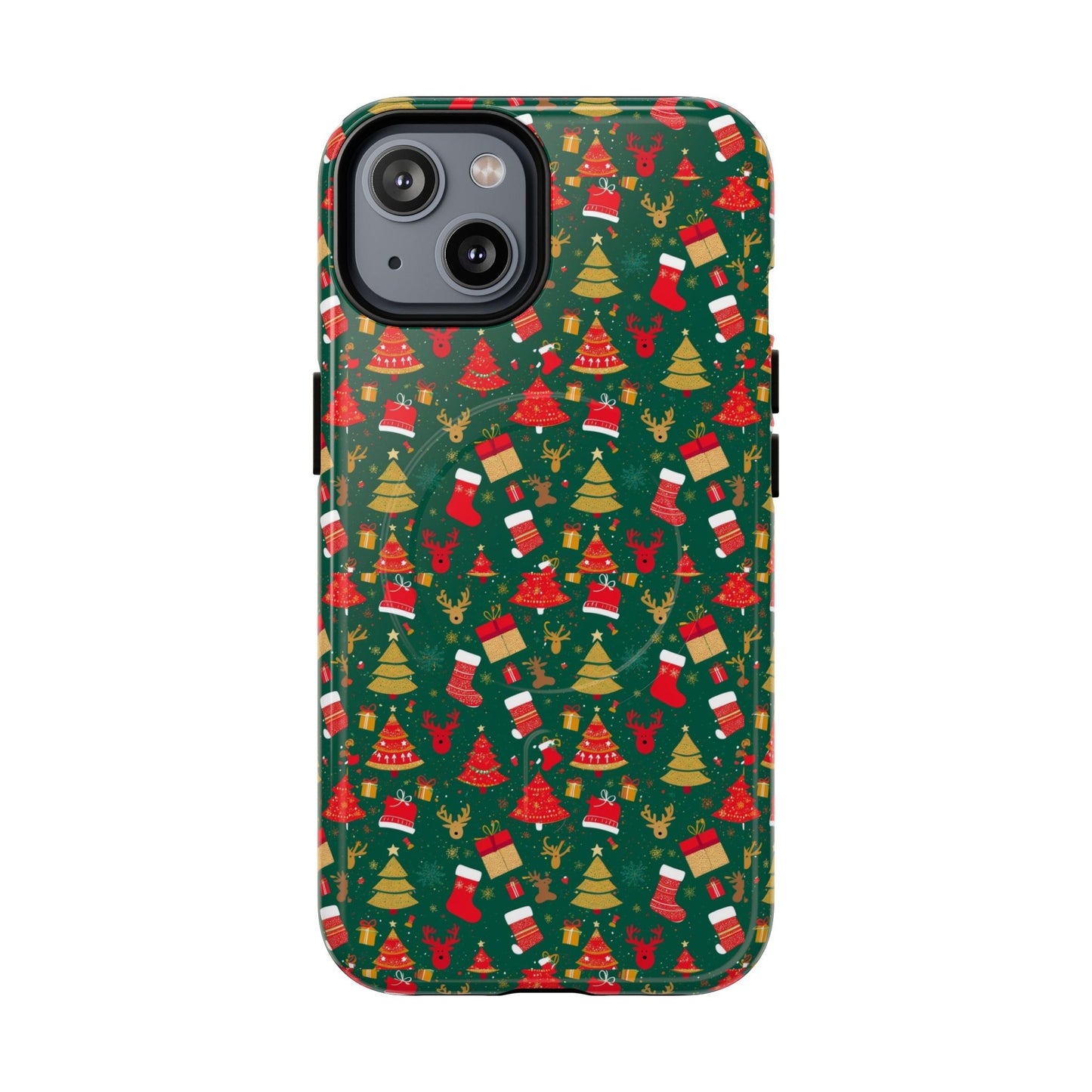 Christmas Tough Magnetic Phone Case | Festive Holiday Accessory | Cute Santa & Tree Design, Gift for Him/Her, Seasonal Tech