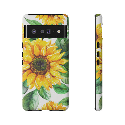 Sunflower Tough Phone Case — Bright Floral Protective Cover