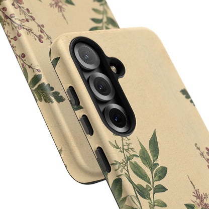 Floral Vintage Tough Case – Botanical Protective Phone Cover,Plants Lovers