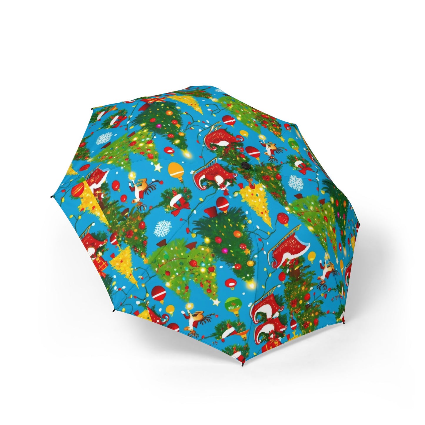 Festive Christmas Umbrella, Holiday Foldable Umbrella, Cute Rain Gear, Gift for Her, Waterproof Umbrella with Bow Design,Christmas holiday
