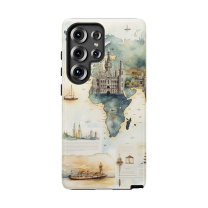Hard Phone Case — Watercolor Fantasy Map Castle Design