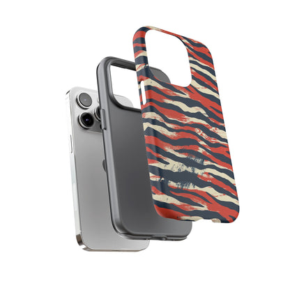 Patriotic Red White Blue Zebra Phone Case,Africa Pattern