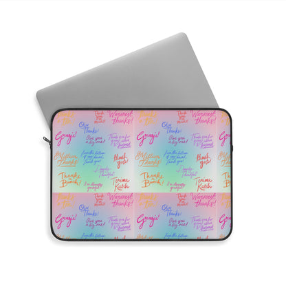 Colorful Laptop Sleeve with Positive Affirmations, Inspirational Tech Bag for Students,