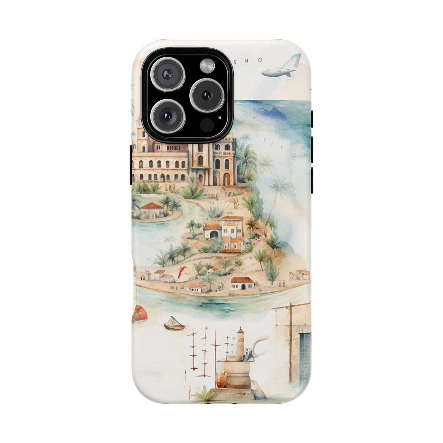 Hard Phone Case — Watercolor Fantasy Map Castle Design