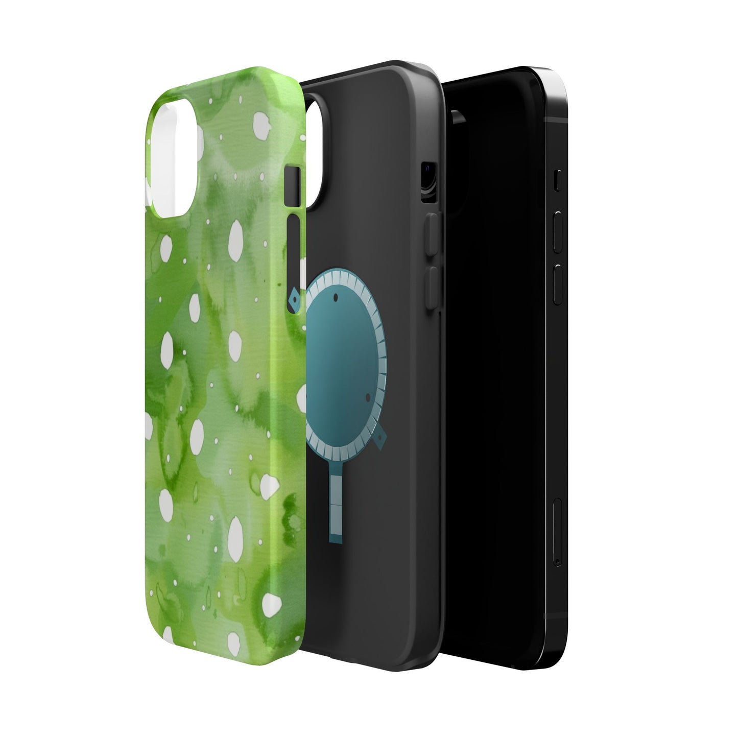 Green Watercolor Polka Dot Magnetic Impact Phone Case