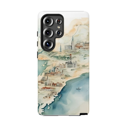 Hard Phone Case — Watercolor Fantasy Map Castle Design