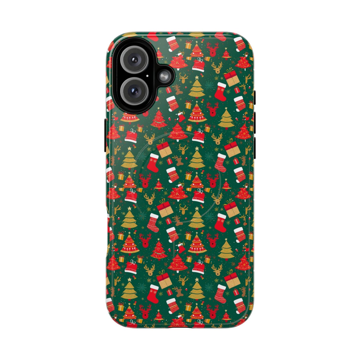 Christmas Tough Magnetic Phone Case | Festive Holiday Accessory | Cute Santa & Tree Design, Gift for Him/Her, Seasonal Tech