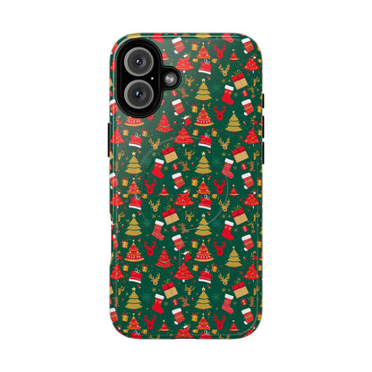 Christmas Tough Magnetic Phone Case | Festive Holiday Accessory | Cute Santa & Tree Design, Gift for Him/Her, Seasonal Tech