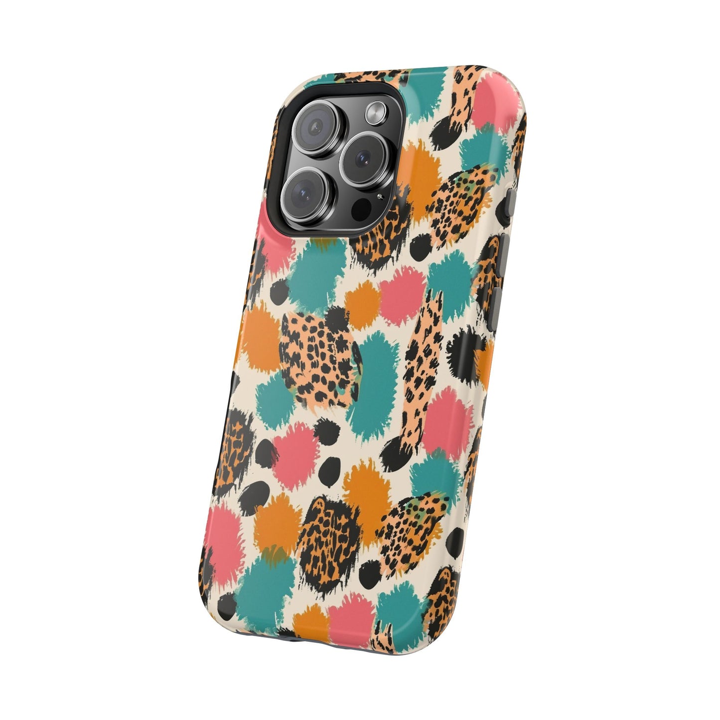 Leopard Splash Magnetic Impact Phone Case — Colorful Abstract Animal Print