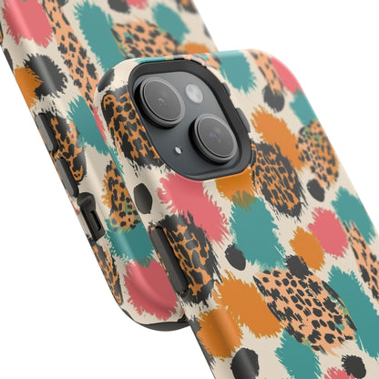 Leopard Splash Magnetic Impact Phone Case — Colorful Abstract Animal Print