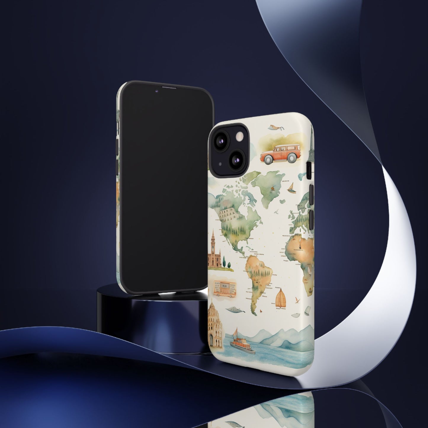Hard Phone Case — Watercolor Fantasy Map Castle Design