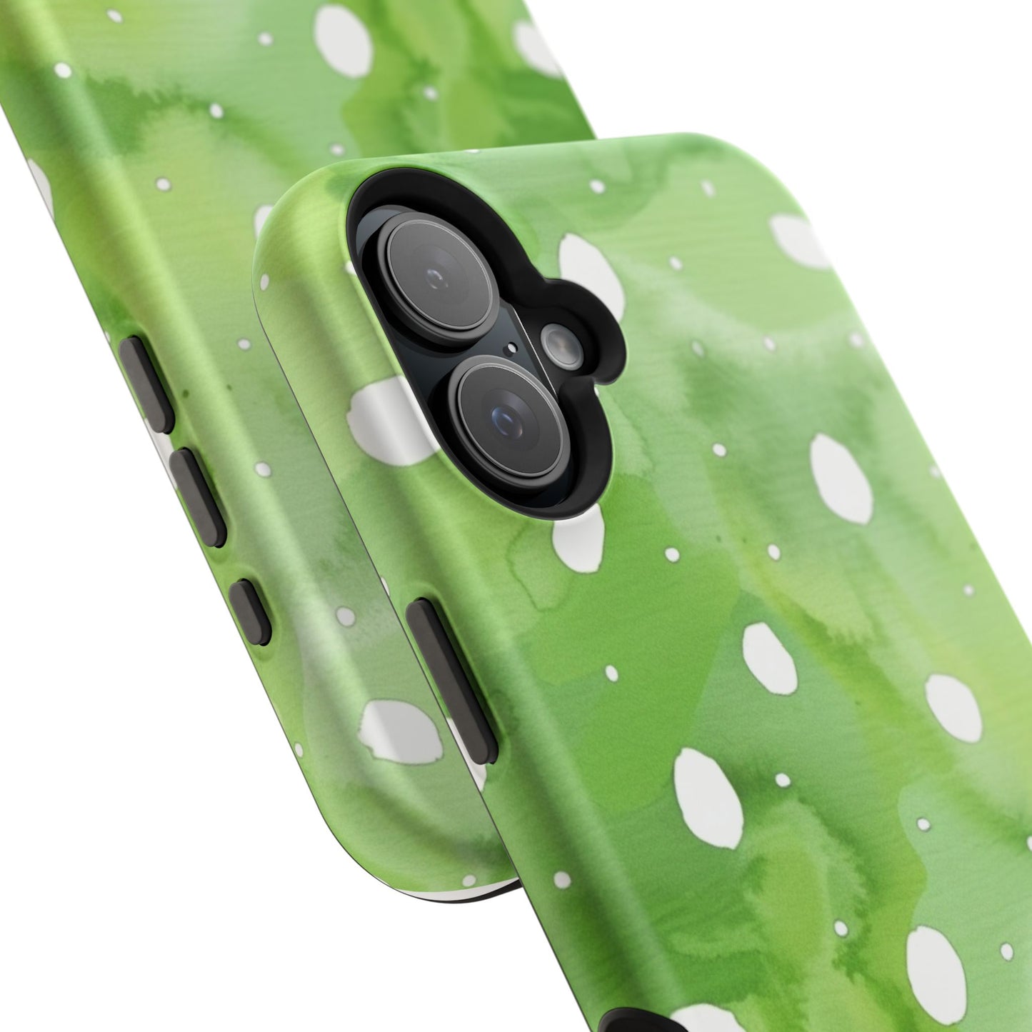 Green Watercolor Polka Dot Magnetic Impact Phone Case