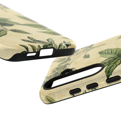 Botanical Leaves Tough Phone Case — Vintage Green Plant Print