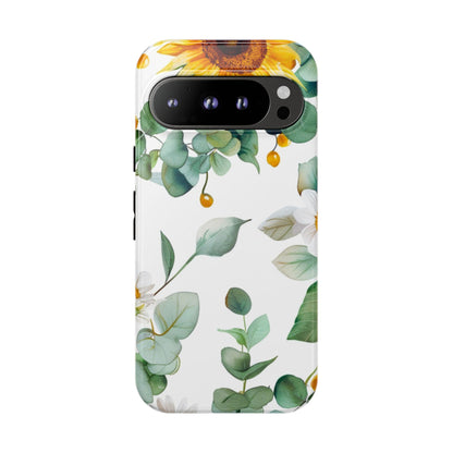 Sunflower & Eucalyptus Tough Phone Case — Protective Floral iPhone Case