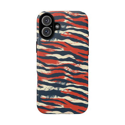 Patriotic Red White Blue Zebra Phone Case,Africa Pattern