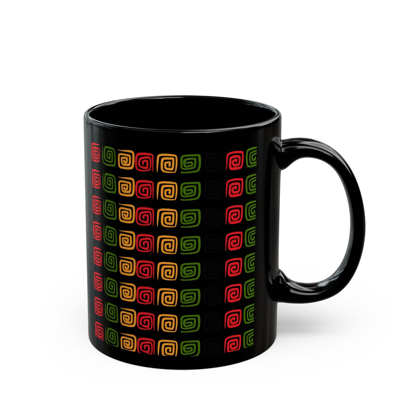 Eco-Friendly Spiral Pattern Coffee Mug, Ethnic Design Gift, Art Mug, Unique Ceramic Cup, Coffee Lover's Gift