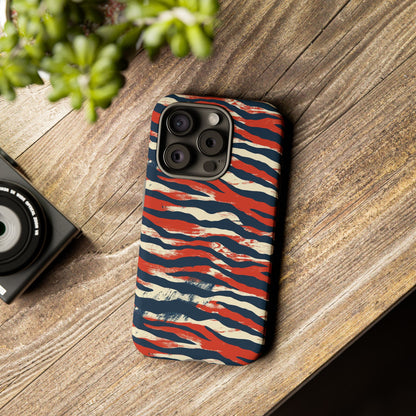 Patriotic Red White Blue Zebra Phone Case,Africa Pattern