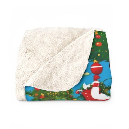 Cozy Christmas Sherpa Blanket, Holiday Decor, Warm Gift, Winter Comfort, Seasonal Throw