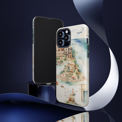 Hard Phone Case — Watercolor Fantasy Map Castle Design