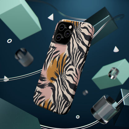 Zebra Brushstroke Magnetic Impact Phone Case,Africa Pattern