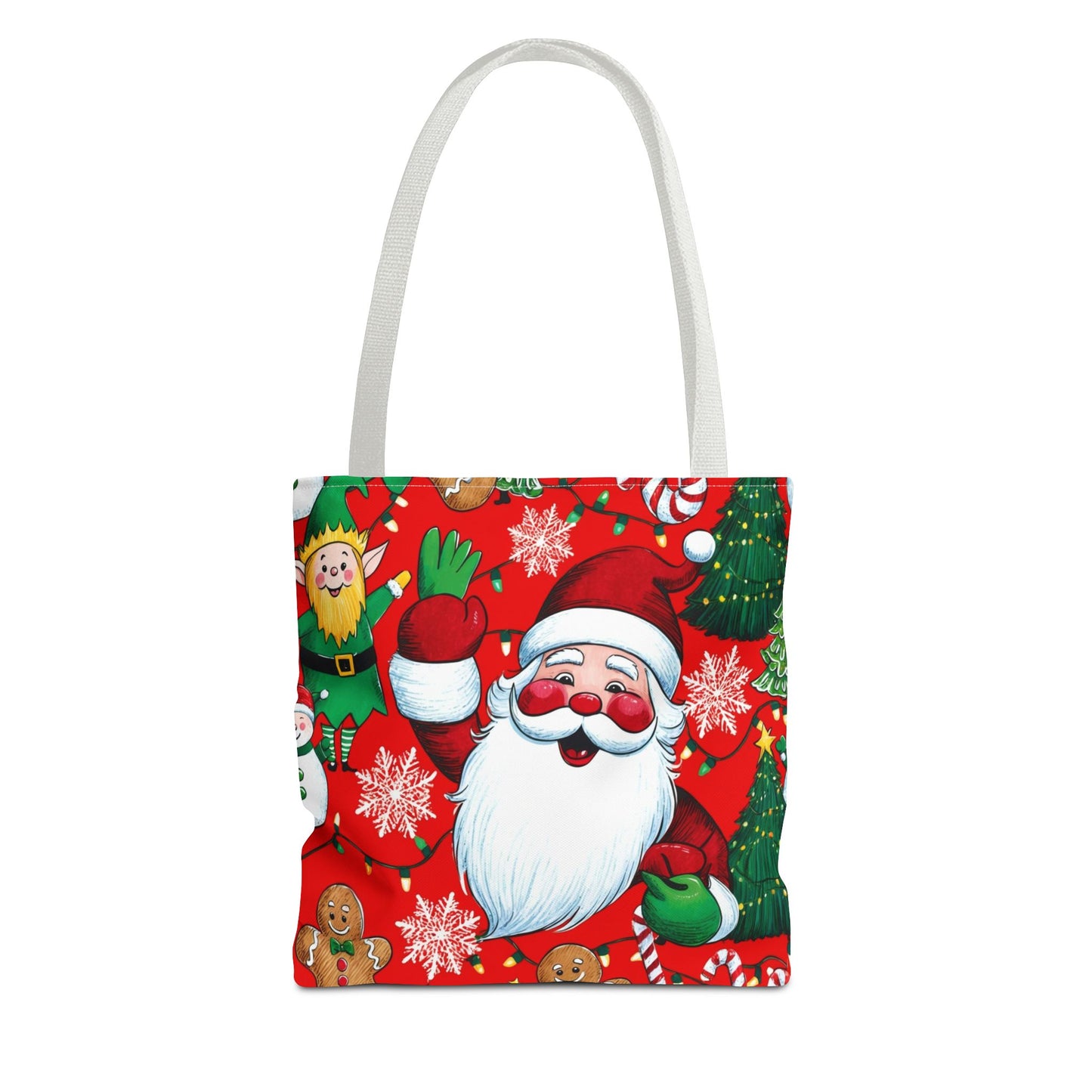 Festive Santa Tote Bag, Christmas Gift Bag, Holiday Shopping Tote, Cute Santa Bag, Merry Christmas Tote