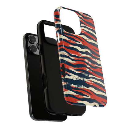 Patriotic Red White Blue Zebra Phone Case,Africa Pattern