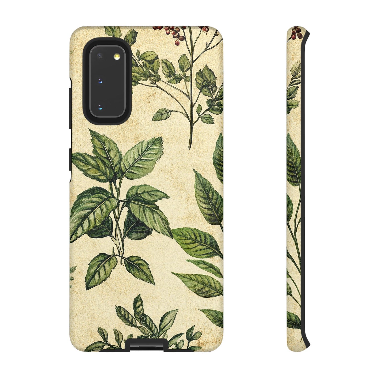 Botanical Leaves Tough Phone Case — Vintage Green Plant Print