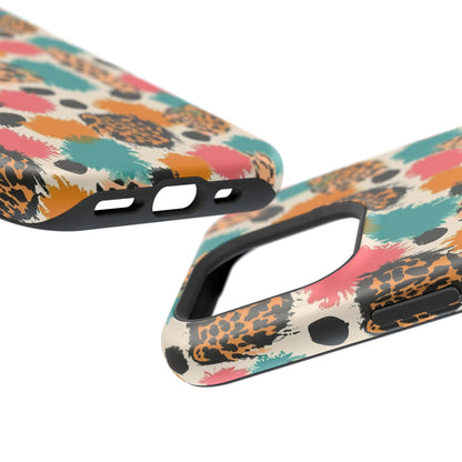 Leopard Splash Magnetic Impact Phone Case — Colorful Abstract Animal Print