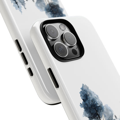 Nature-Inspired Tough Phone Case with Winter Cabin Design