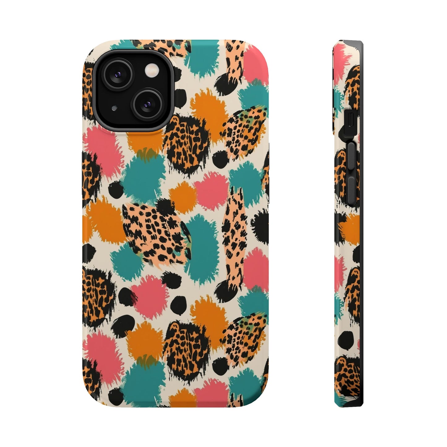 Leopard Splash Magnetic Impact Phone Case — Colorful Abstract Animal Print