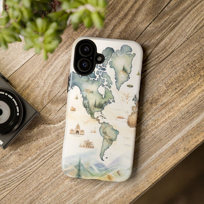 Hard Phone Case — Watercolor Fantasy Map Castle Design