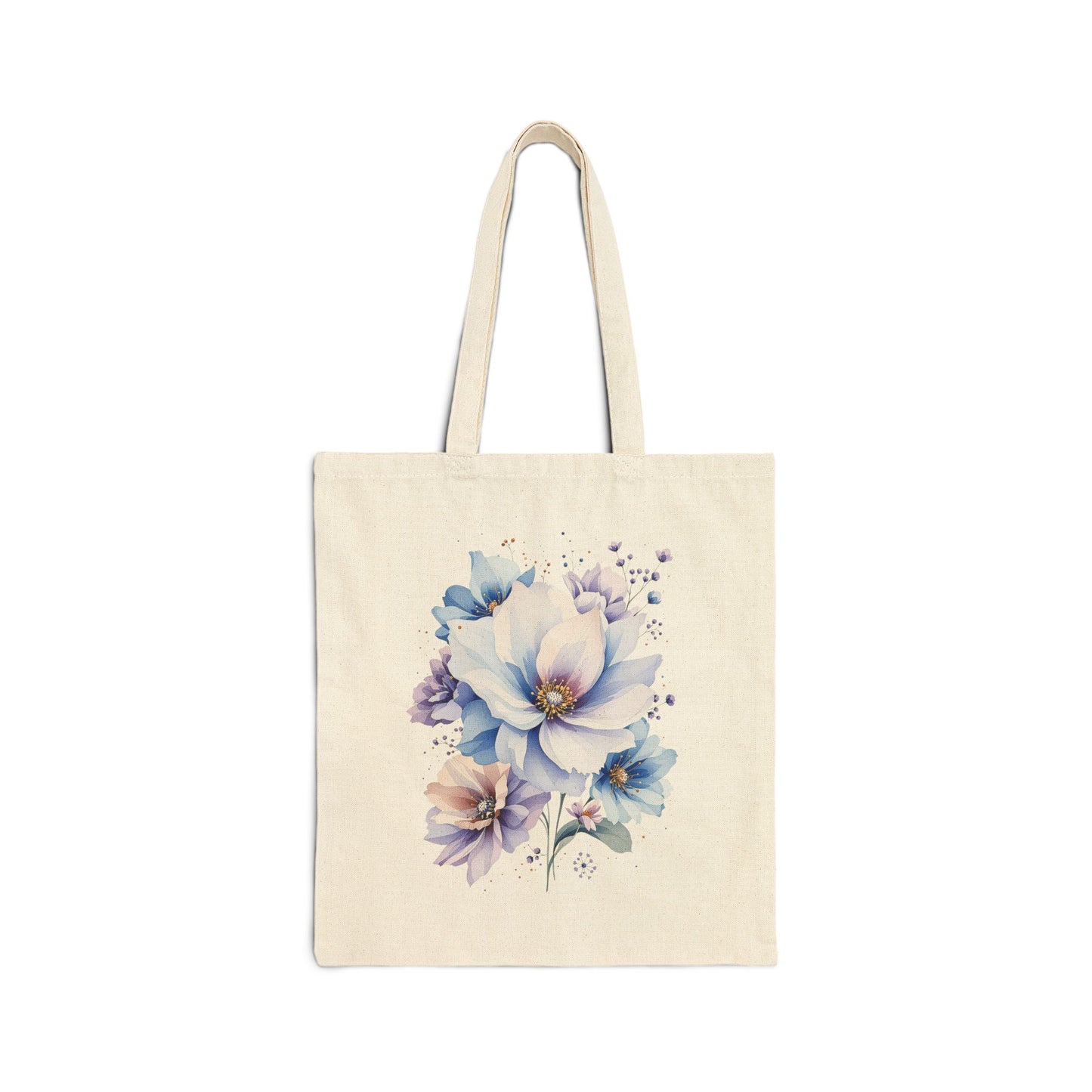 Canvas Tote Bag — Watercolor Wildflower Bouquet Print
