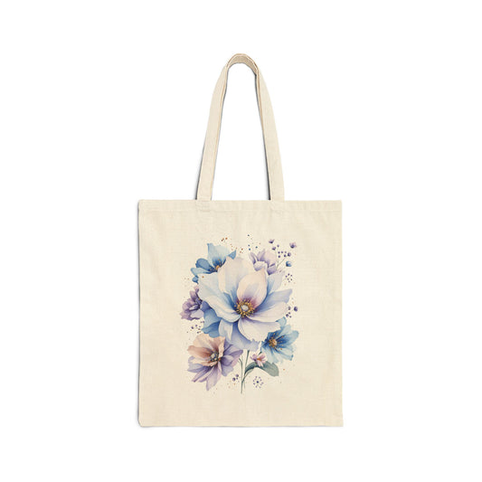 Canvas Tote Bag — Watercolor Wildflower Bouquet Print