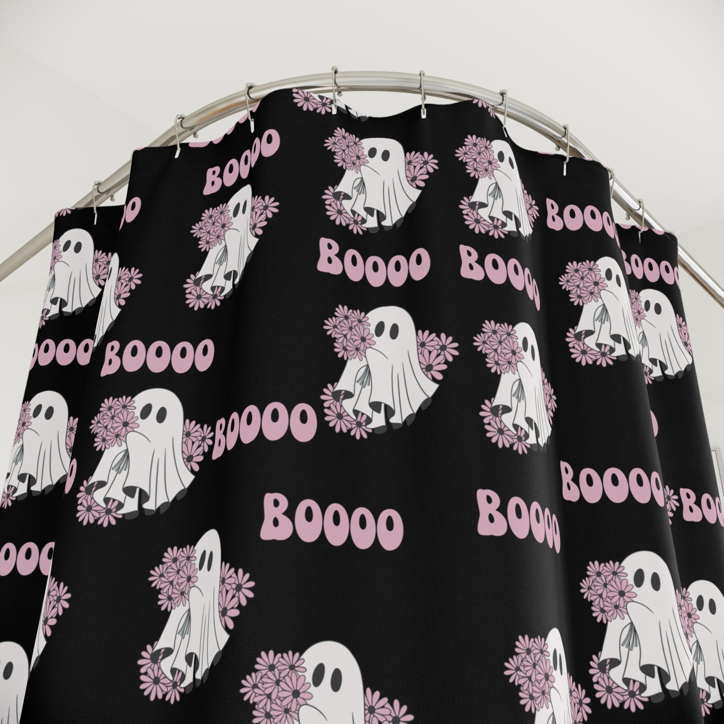 Spooky Ghost Shower Curtain - Halloween Decor, Bathroom Accessories, Boo Design, Ghoulish Gift, Fun Home Decor