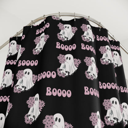 Spooky Ghost Shower Curtain - Halloween Decor, Bathroom Accessories, Boo Design, Ghoulish Gift, Fun Home Decor