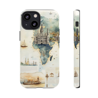 Hard Phone Case — Watercolor Fantasy Map Castle Design