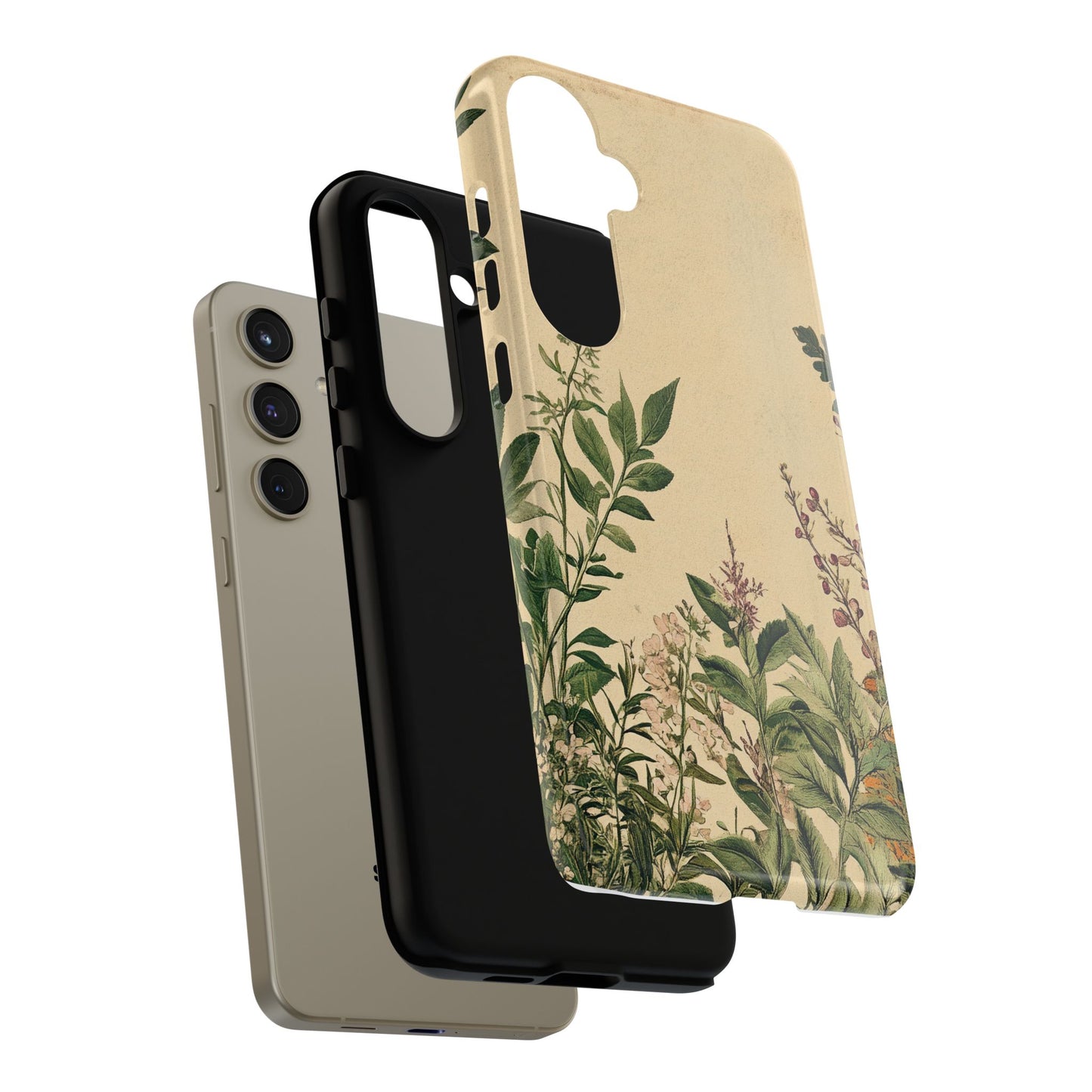 Floral Vintage Tough Case – Botanical Protective Phone Cover,Plants Lovers