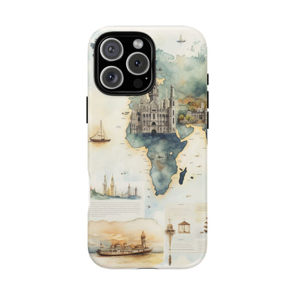 Hard Phone Case — Watercolor Fantasy Map Castle Design