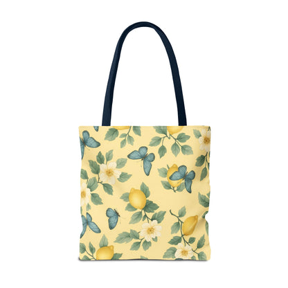 Sunny Lemon Blossom Tote Bag, Summer Vibes, Eco-Friendly Shopping Bag, Floral Market Tote, Perfect Gift for her/him