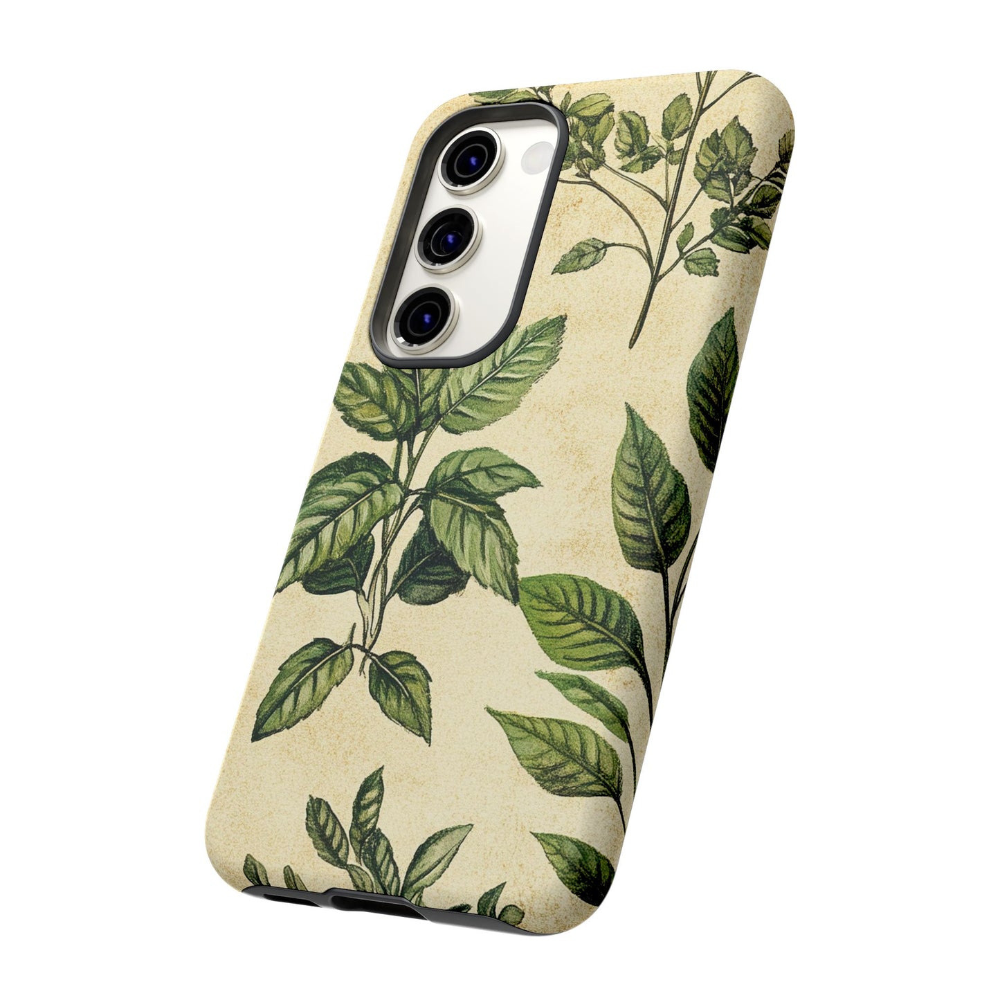 Botanical Leaves Tough Phone Case — Vintage Green Plant Print