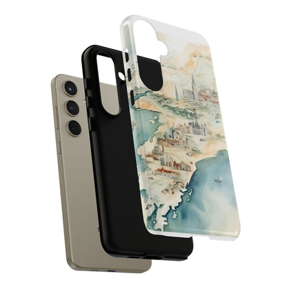Hard Phone Case — Watercolor Fantasy Map Castle Design