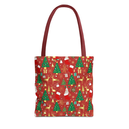Festive Christmas Tote Bag - Holiday Shopping, Gift Bag, Reusable Tote for Merry Gatherings, Christmas Parties, Santa Lovers
