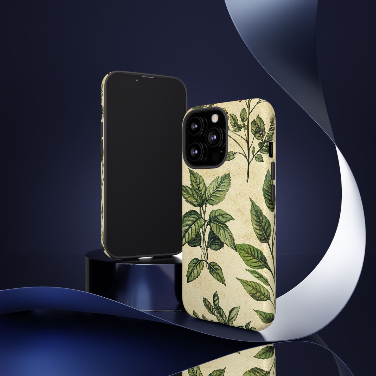 Botanical Leaves Tough Phone Case — Vintage Green Plant Print
