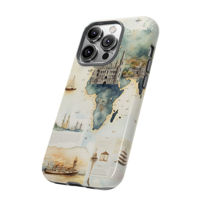 Hard Phone Case — Watercolor Fantasy Map Castle Design