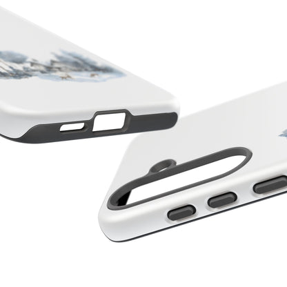 Nature-Inspired Tough Phone Case with Winter Cabin Design
